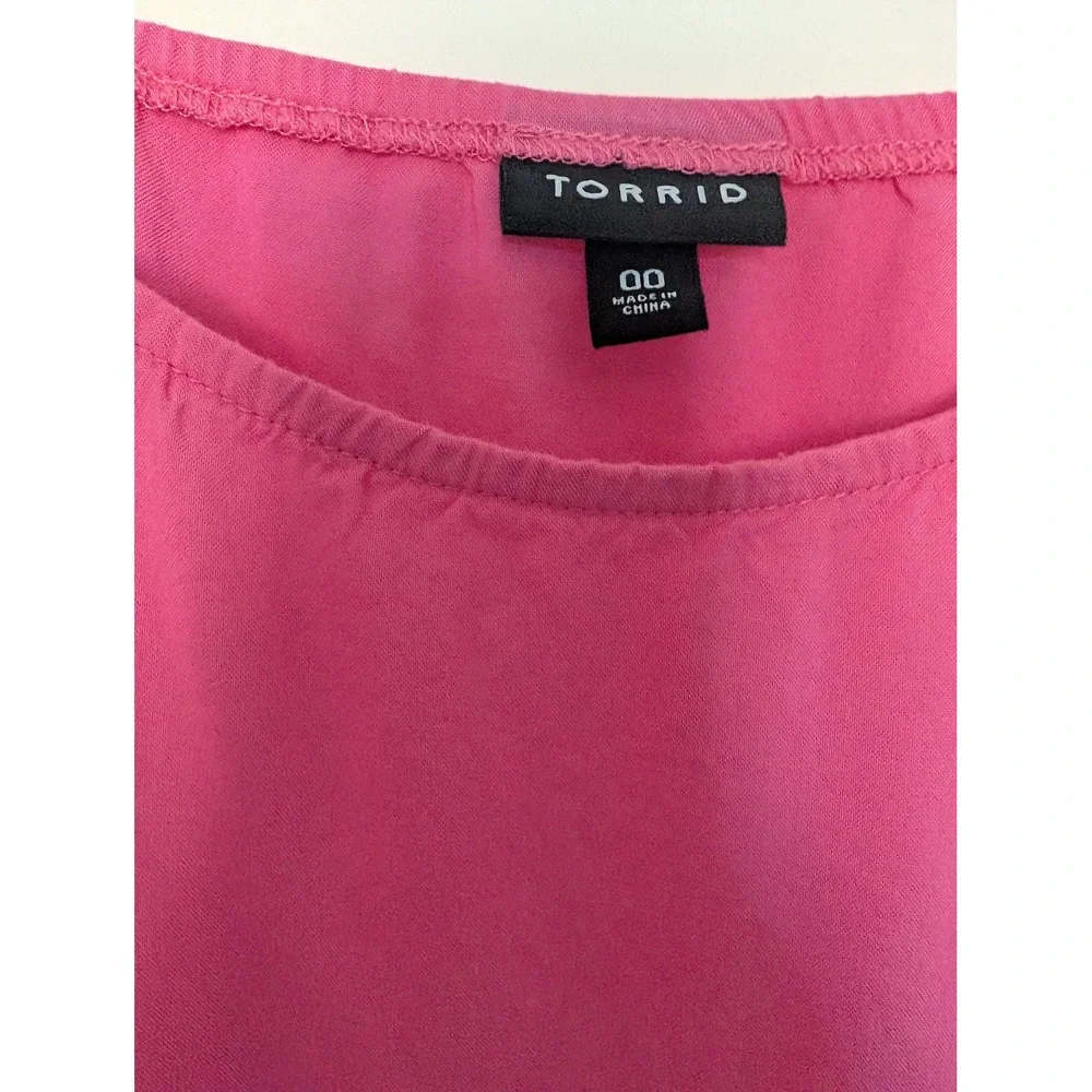 Torrid Womens‎ Plus 00 Pink Cold Shoulder Short Sleeve Knee Length Dress